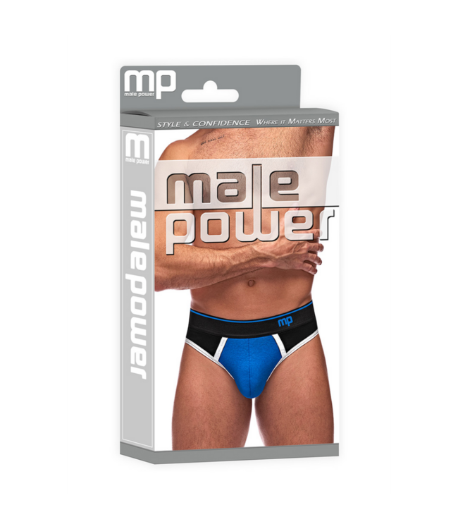 Panel Thong - S/M - Black/Blue