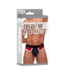 Male Power Panel Thong - S/M - Black/Red