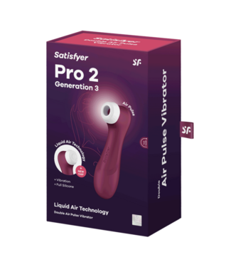 Satisfyer Pro 2 Generation 3 - Double Air Pulse Vibrator - Liquid Air - Wine Red