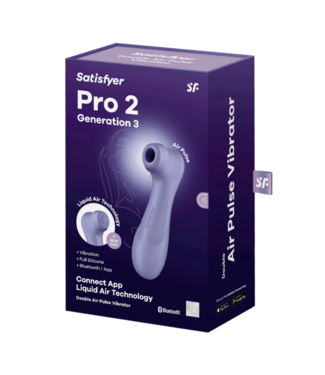 Satisfyer Pro 2 Generation 3 - Double Air Pulse Vibrator - Liquid Air and Connect App - Lila