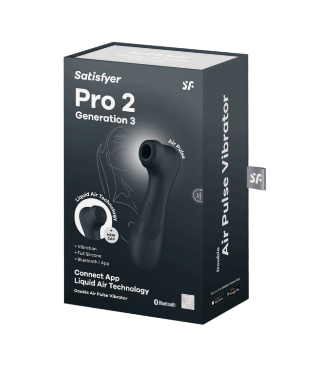 Pro 2 Generation 3 - Double Air Pulse Vibrator - Liquid Air and Connect App - Black