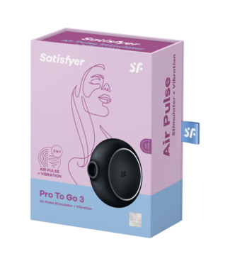 Satisfyer Pro to Go 3 - Air Pulse Stimulator - Black