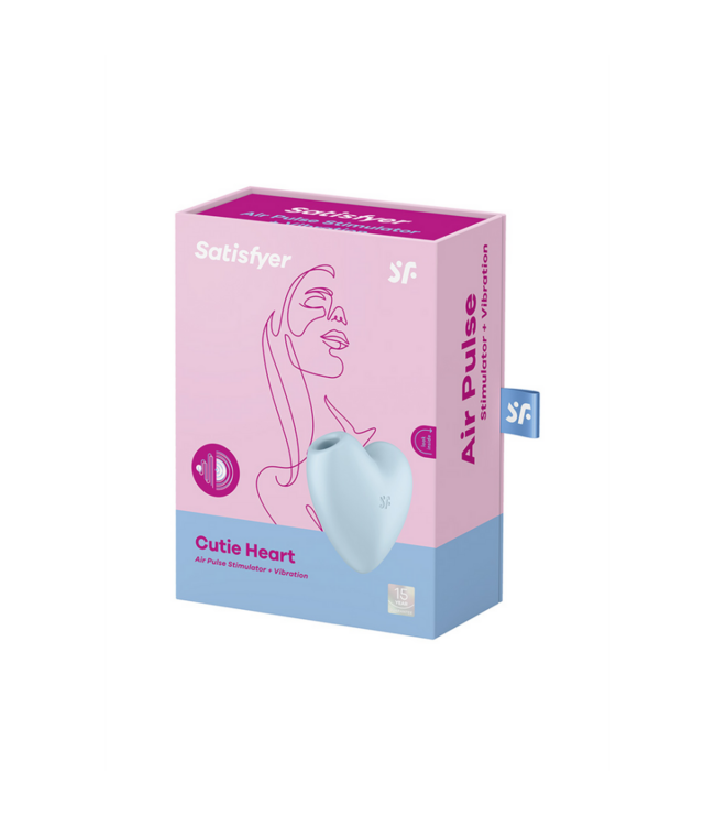 Cutie Heart - Air Pulse Stimulator and Vibration - Blue