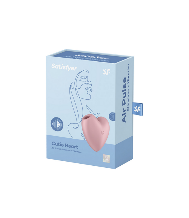 Cutie Heart - Air Pulse Stimulator and Vibration - Light Red