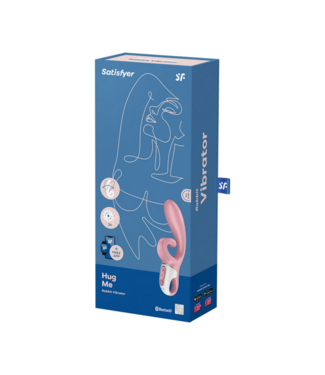 Satisfyer Hug Me - Rabbit Vibrator with Tongue Tip for Clitoris Stimulation - Pink