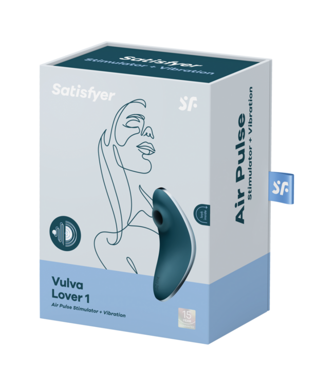 Vulva Lover 1 - Double Air Pulse Vibrator - Blue