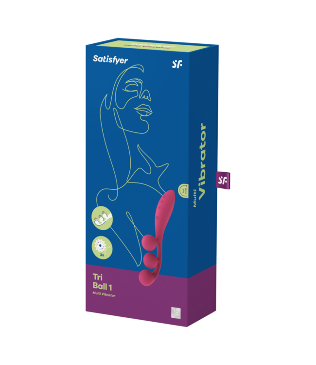 Tri Ball 1 - Multi Vibrator - Red