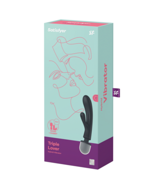 Satisfyer Triple Lover - Hybrid Wand Vibrator - Grey