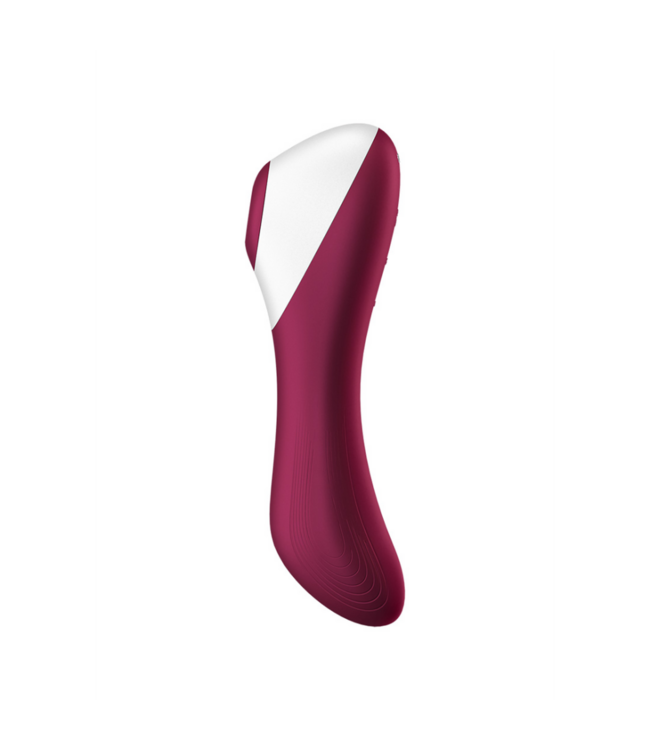 Dual Crush - Insertable Double Air Pulse Vibrator - Wine Red