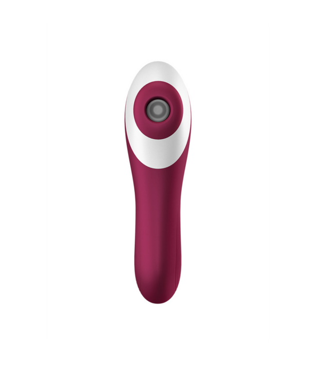 Dual Crush - Insertable Double Air Pulse Vibrator - Wine Red