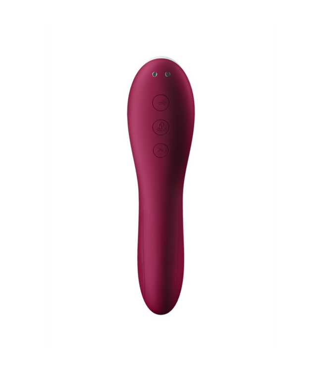 Dual Crush - Insertable Double Air Pulse Vibrator - Wine Red