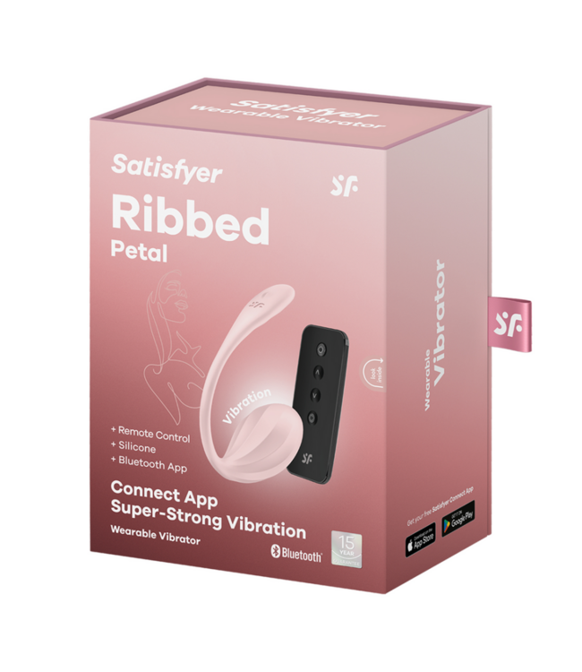 Ribbed Petal Connect App - Wearable Couple Vibrator - Rose