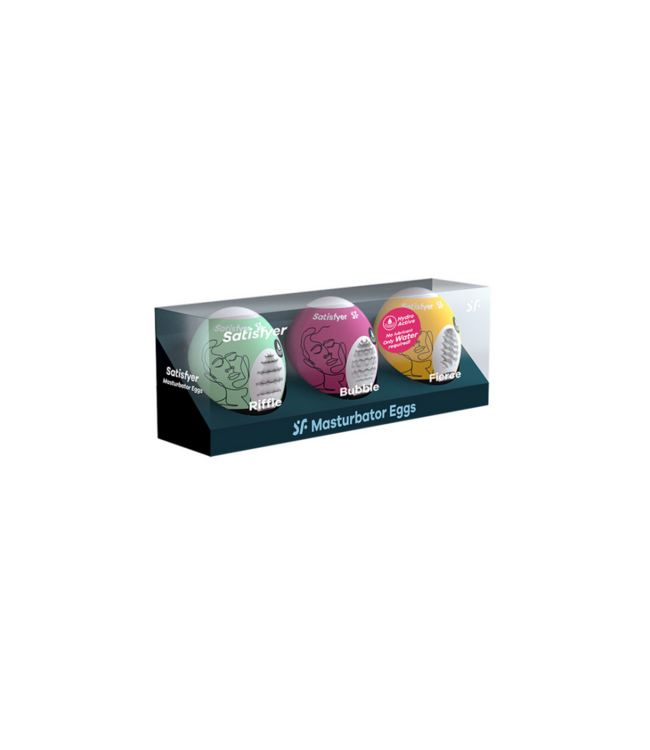 Masturbator Egg Set - Riffle, Bubble, Fierce - 3 Pieces