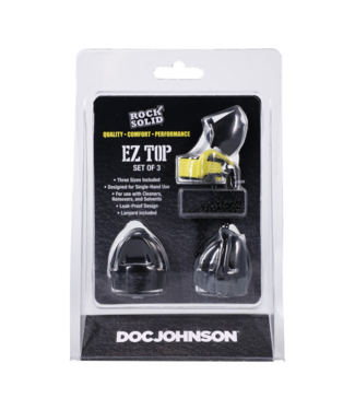 Doc Johnson EZ Top - Set of 3 - Black/Yellow/Grey