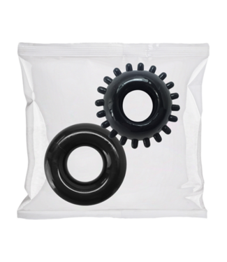 Doc Johnson 2 Pack C-Ring Set - Bulk Refill 50 Pieces - Black