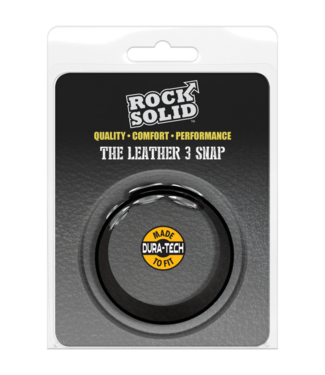Doc Johnson The Leather 3 Snap - Leather Cockring
