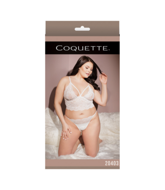 Coquette Bralette and Crotchless Tights - Plus Size