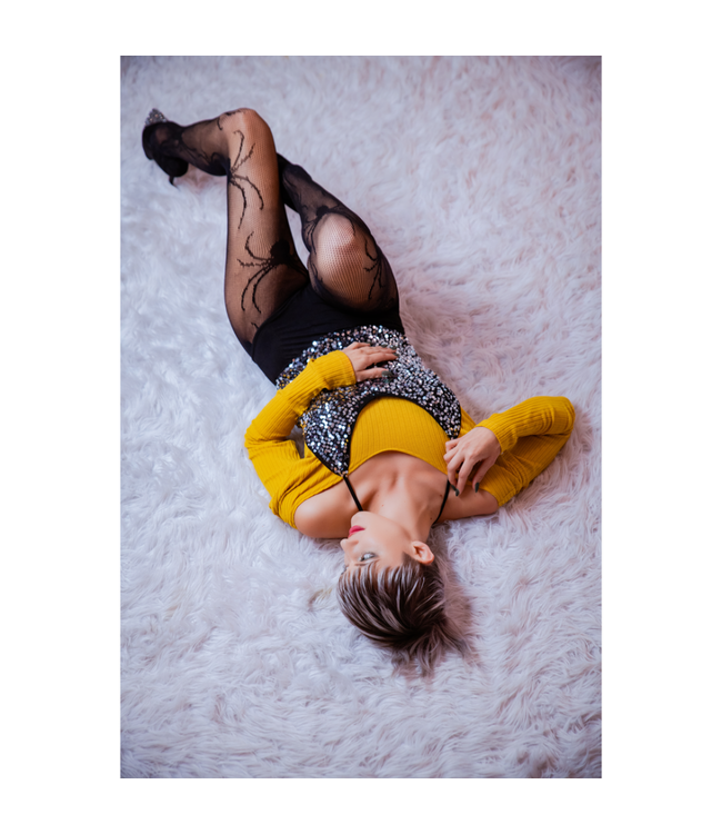 Fishnet Tights - Spiders - A - Black
