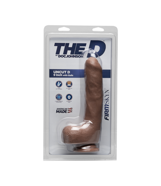 Doc Johnson Uncut D - Realistic FIRMSKYN Dildo with Balls - 9 / 22 cm
