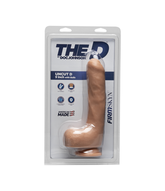 Doc Johnson Uncut D - Realistic FIRMSKYN Dildo with Balls - 9 / 22 cm