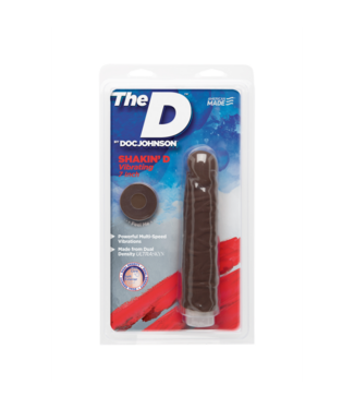 Doc Johnson Shakin' D - Vibrating Realistic ULTRASKYN Dildo - 7 / 18 cm - Chocolate