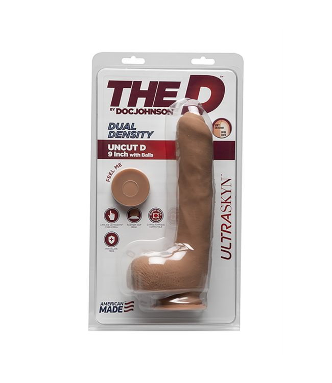 Uncut D - Realistic ULTRASKYN Dildo with Balls - 9 / 22 cm