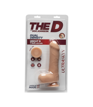 Doc Johnson Uncut D - Realistic ULTRASKYN Dildo with Balls - 7 / 18 cm