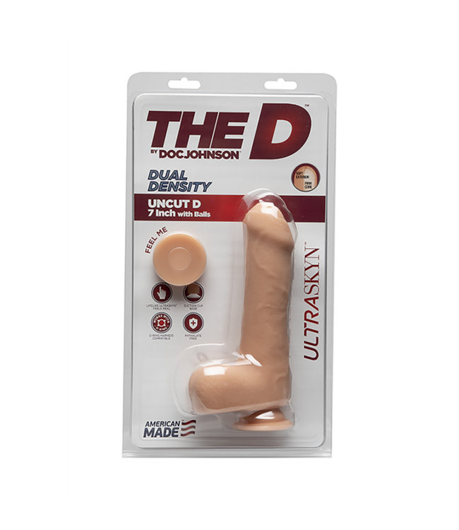 Uncut D - Realistic ULTRASKYN Dildo with Balls - 7 / 18 cm