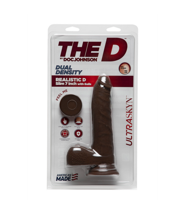 D Slim - Realistic ULTRASKYN Dildo with Balls - 7 / 18 cm