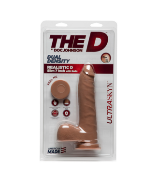 Doc Johnson D Slim - Realistic ULTRASKYN Dildo with Balls - 7 / 18 cm