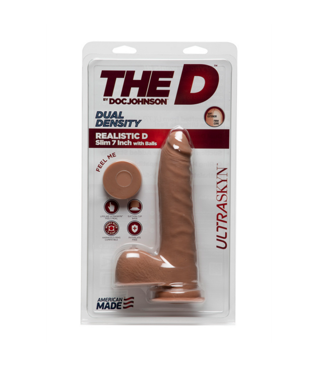 D Slim - Realistic ULTRASKYN Dildo with Balls - 7 / 18 cm