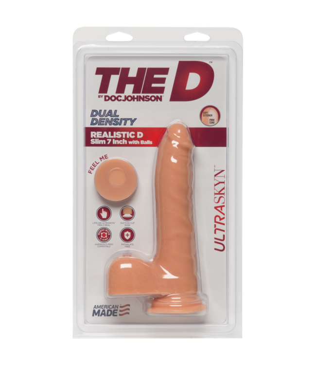 D Slim - Realistic ULTRASKYN Dildo with Balls - 7 / 18 cm