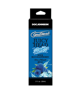 Doc Johnson Juicy Head - Dry Mouth Spray - Sour Blue Raspberry - 2 fl oz / 60 ml