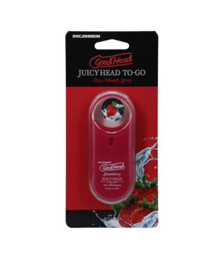 Doc Johnson Juicy Head - Dry Mouth Spray To-Go - Strawberry - 0.3 fl oz / 9 ml