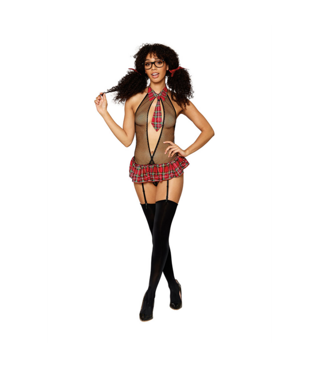 Garter School Girl Teddy and Plastic Glasses - One Size