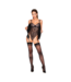 Dreamgirl Double Layer Teddy/Garter Slip - L - Black