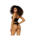 Dreamgirl Stretch Mesh and Stretch Galloon Lace Bustier - M - Black