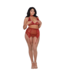 Dreamgirl Fishnet and Lace 4 Piece Set - Plus Size