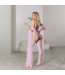 Allure Private Dancer - Teddy with Adjustable Garters, Stay Ups and Detachable Chiffon Tulle - L - Pink