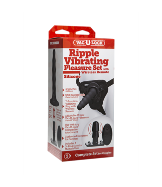 Doc Johnson Ribbed Vibrating Pleasure Set with Remote Control