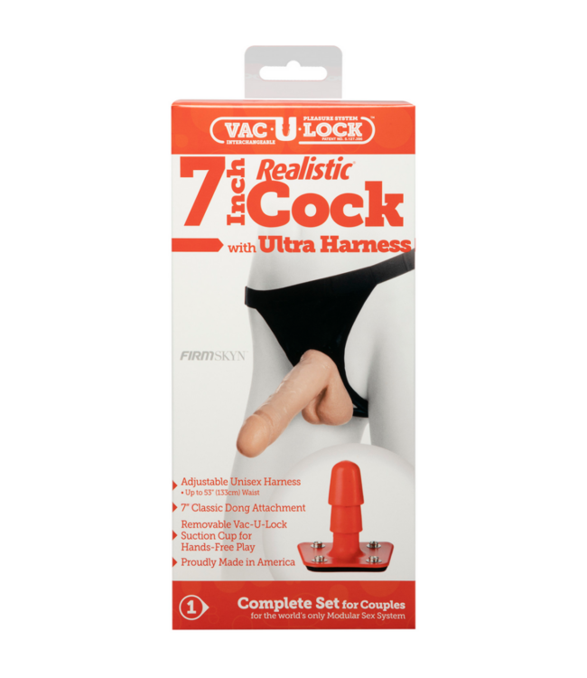 Realistische Dildo met Ultra Harnas - 7 / 18 cm - Vanille