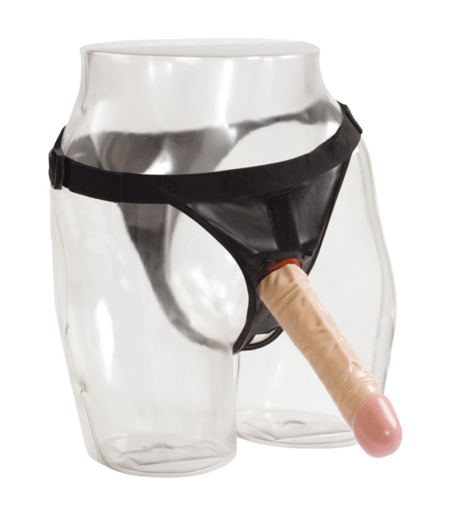 Klassieke dildo met Ultra harnas - 20 cm - Vanille