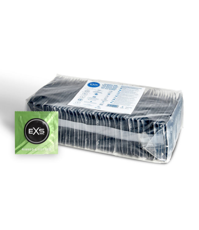 EXS 3 in 1 - Ribbed, Dotted and Flared - Condoms - 100 Pieces