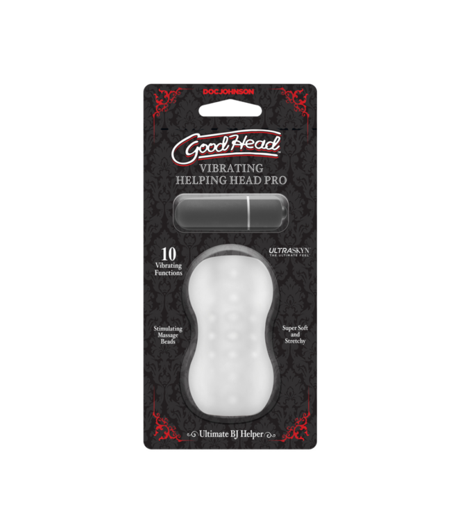 GoodHead - Helping Head Pro - Vibrating Masturbator Sleeve - Frost