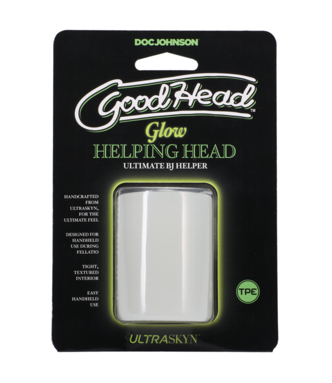 Glow Helping Head - Masturbator Sleeve - Frost / Green Glow