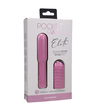 Doc Johnson Elite - Mini Vibrator with Interchangeable Attachment - 4 / 10 cm