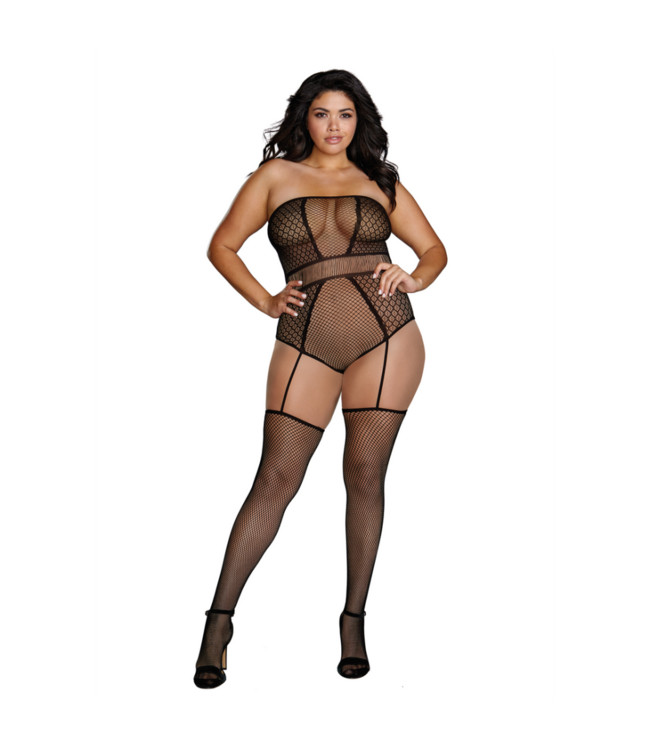 Strapless Teddy Bodystocking - Plus Size