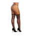 Dreamgirl Strappy Fishnet Thigh High Diamond - One Size - Black