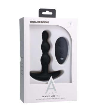 Doc Johnson Beaded Vibe - Silicone Anal Plug with Remote Control