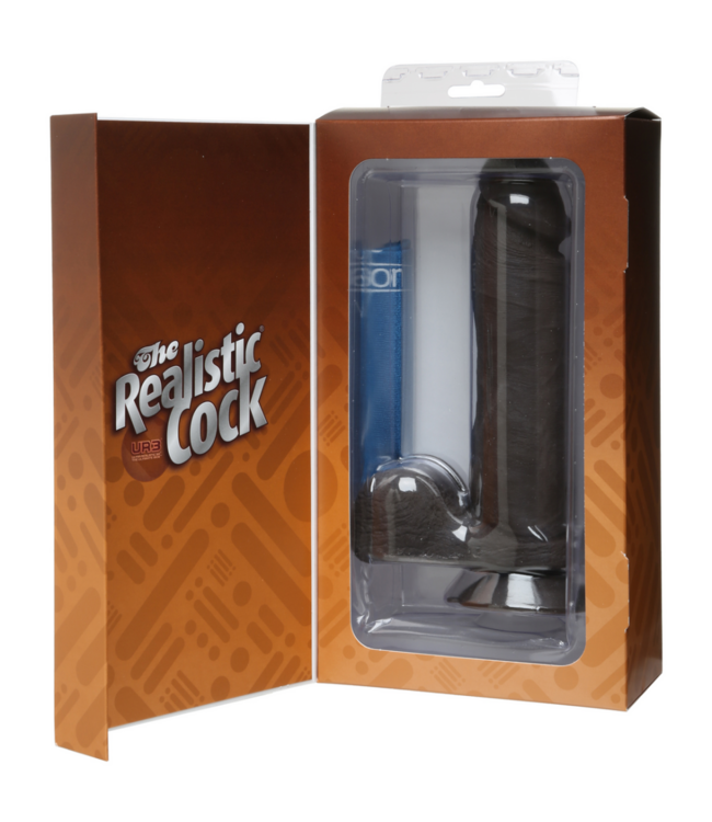 Realistic Cock with Balls - Removable Vac-U-Lock Suction Cup - ULTRASKYN - 8 / 20 cm - Chocolate